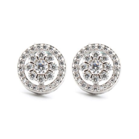 cz daisy cluster stud earrings