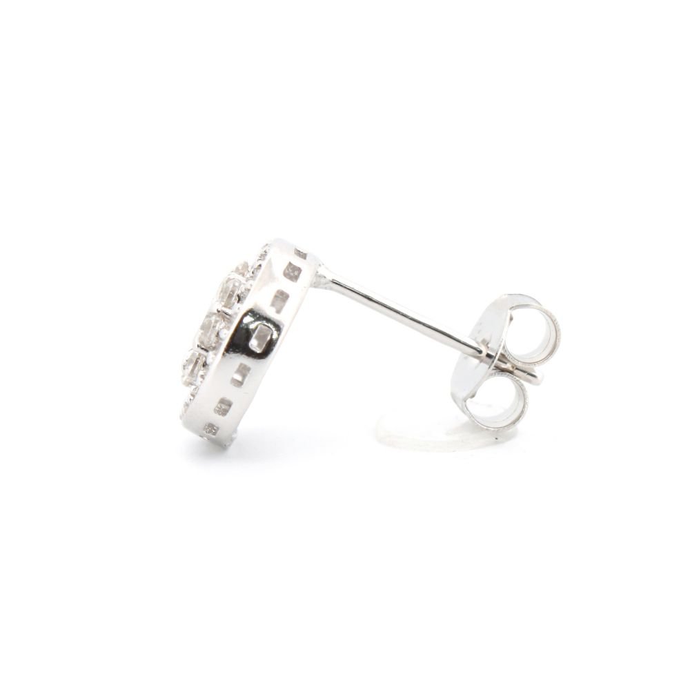 cz daisy cluster stud earrings alternate view 1