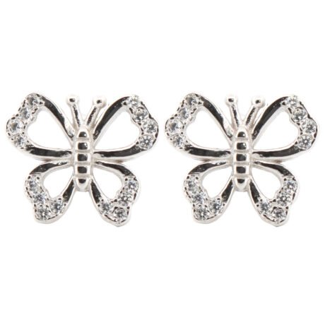 cz majestic butterfly stud earrings