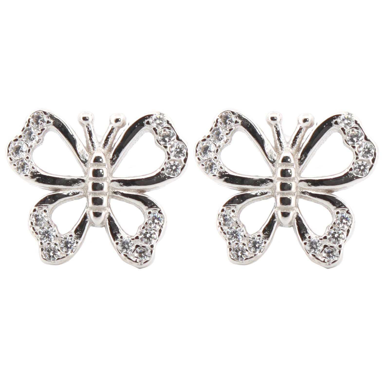 cz majestic butterfly stud earrings