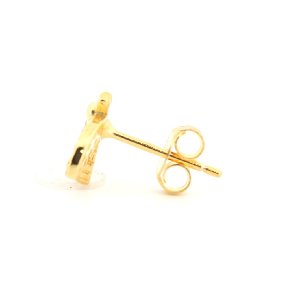 Sterling Silver CZ Bumble Bee Stud Earrings - Image 2