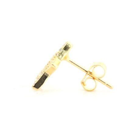 gold-plated cubic zirconia sparkling star stud earrings alternate view 1
