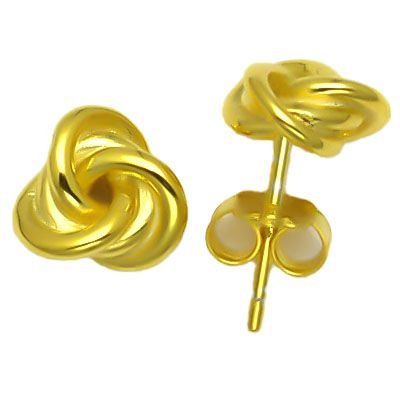 gold plated love knot stud earrings