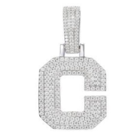 Sterling Silver CZ Initial C