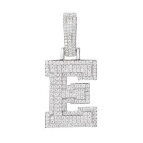Sterling Silver CZ Initial E