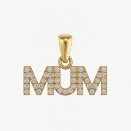 Sterling Silver Gold Plated CZ Mum Pendant