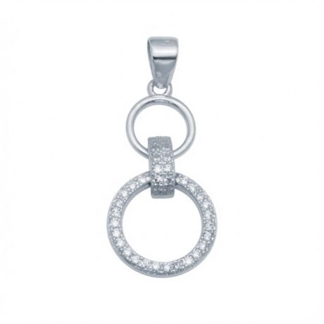 Sterling Silver CZ Linked Circle Pendant