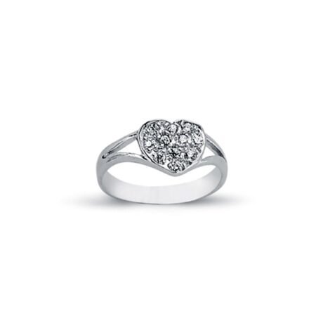 Sterling Silver CZ heart Signet Ring – ARN108