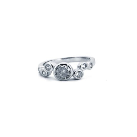 Sterling Silver Rhodium CZ Dress Ring – ARN175