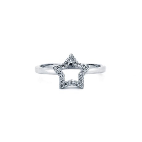 Sterling Silver Rhodium CZ Dress Ring – ARN185