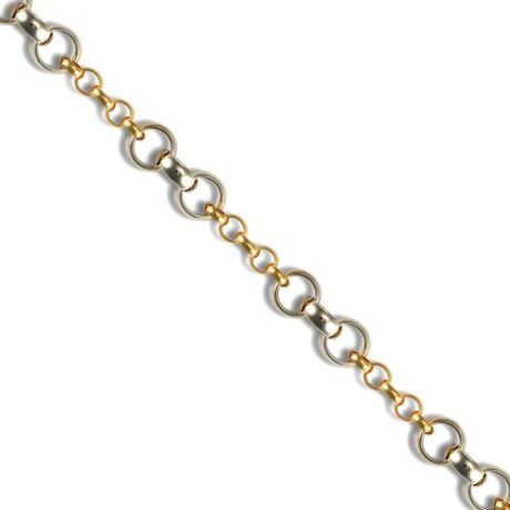 9ct Yellow & White Gold Hollow Belcher Bracelet