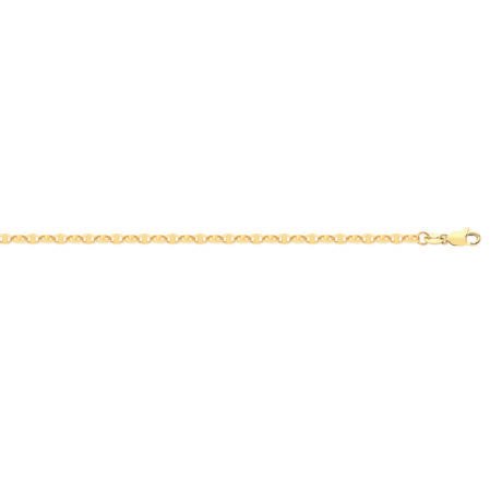 9ct Yellow Gold Hollow Marine 3.4mm Bracelet
