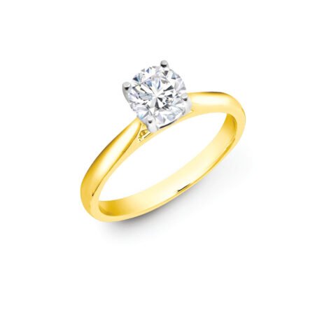 18ct yellow gold 0.25ct round brilliant diamond solitaire engagement ring