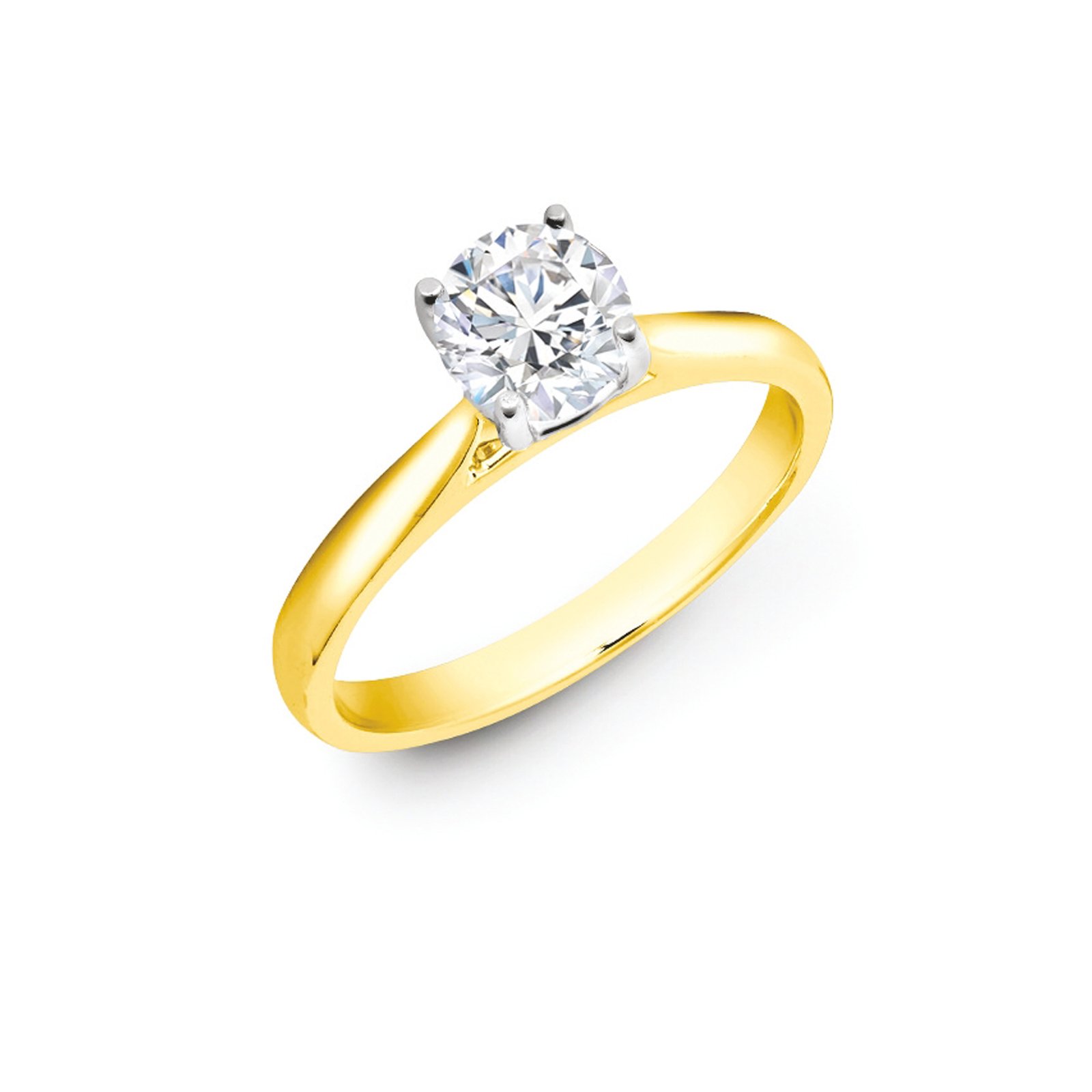 18ct yellow gold 0.25ct round brilliant diamond solitaire engagement ring